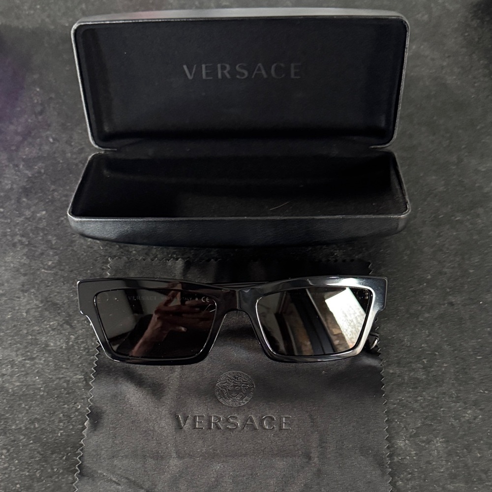 Versace Black Cat Eye Sunglasses with Case